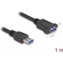 DeLOCK USB laidas USB Type-A kištukas į lizdą 1 m 5 Gbps juodas