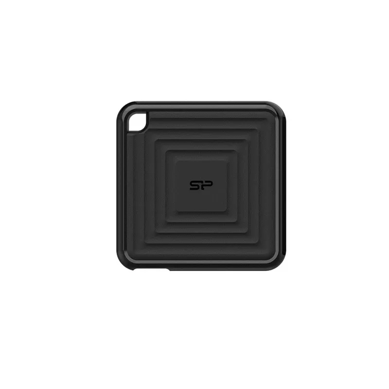 Išorinis SSD Silicon Power 512 GB nešiojamasis USB Type-C 3.2 Gen 2 PC60, 540/500 MB/s, 256 bitų AES, atsparus kritimams, juodas