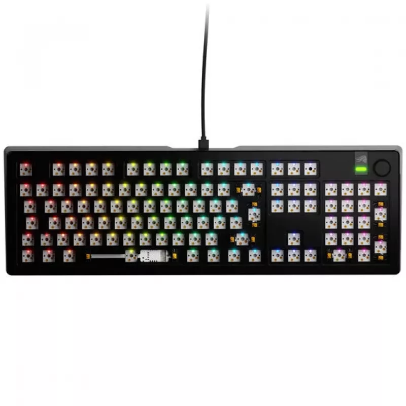 Mechaninė klaviatūra GLORIOUS GMMK 3 PRO Barebones — pilno dydžio (100 %), laidinis USB, RGB, juoda