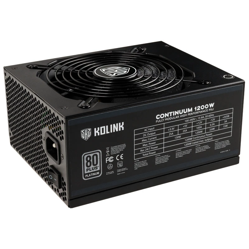 Maitinimo blokas Kolink Continuum 80 PLUS Platinum modulinis 1200W