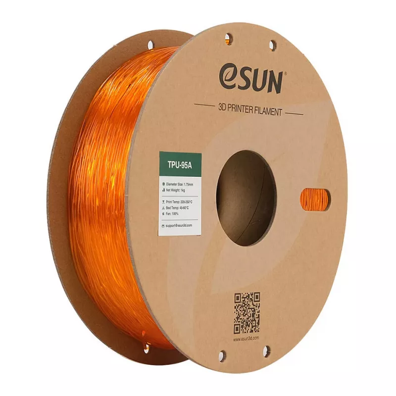 ETPU-95A 1,75mm TRANSPARENT Oranžinė 1kg