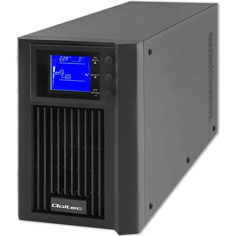 Nepertraukiamo maitinimo šaltinis QOLTEC 53981 On line 2kVA, 2000 VA galia