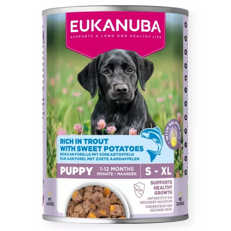 EUKANUBA šlapio šunų maisto skardinė šuniukams suaugusiems, 400 g