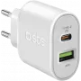 SBS - Maitinimo blokas - 20 vatų - 3 A - greitas įkrovimas, PD - 2 išvesties prievadai (USB, 24 kontaktų USB-C) - balta - Europa (TETRPD20W)