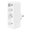 Maitinimo skirstytuvas MACLEAN MCE248 F/W — 3 kintamosios srovės lizdai (1×16A, 2×6A) + 4×USB (2×A, 2×C PD 20W), EU kištukas, baltas