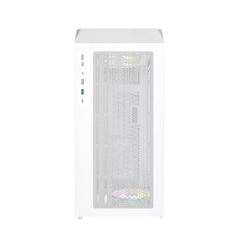 PC korpusas Montech X5M (W) Micro Tower, baltas — Micro-ATX/Mini-ITX, palaiko ATX PSU, 3x120mm priekyje, 1x120mm gale, 2x3.5 colio nišos, 4x2.5 colio nišos