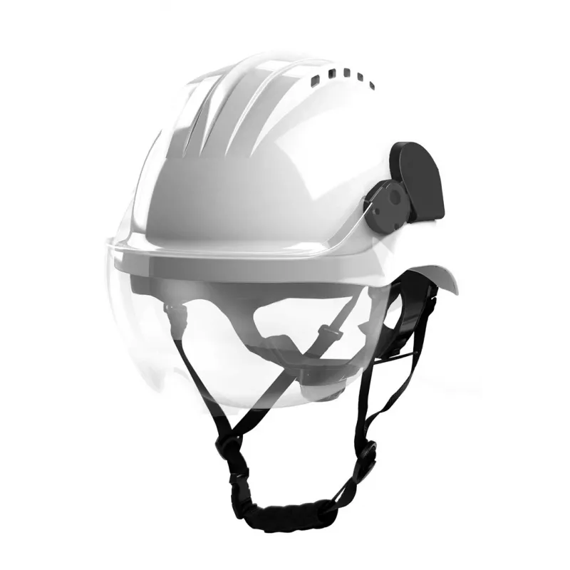 Apsauginis šalmas Climax Curro-visor — baltas, lengvas, reguliuojamo dydžio