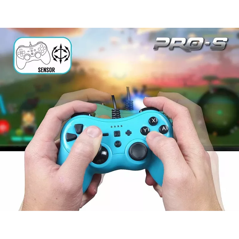 Laidinis valdiklis SUBSONIC SA5488-1 Neon Blue — skirtas Nintendo Switch, laidinis jungimas