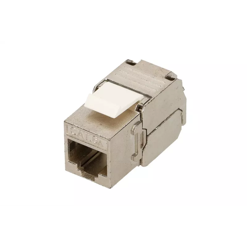 Extralink Keystone CAT6A STP RJ45 kampinis metalinis keystone lizdas, vieno prievado
