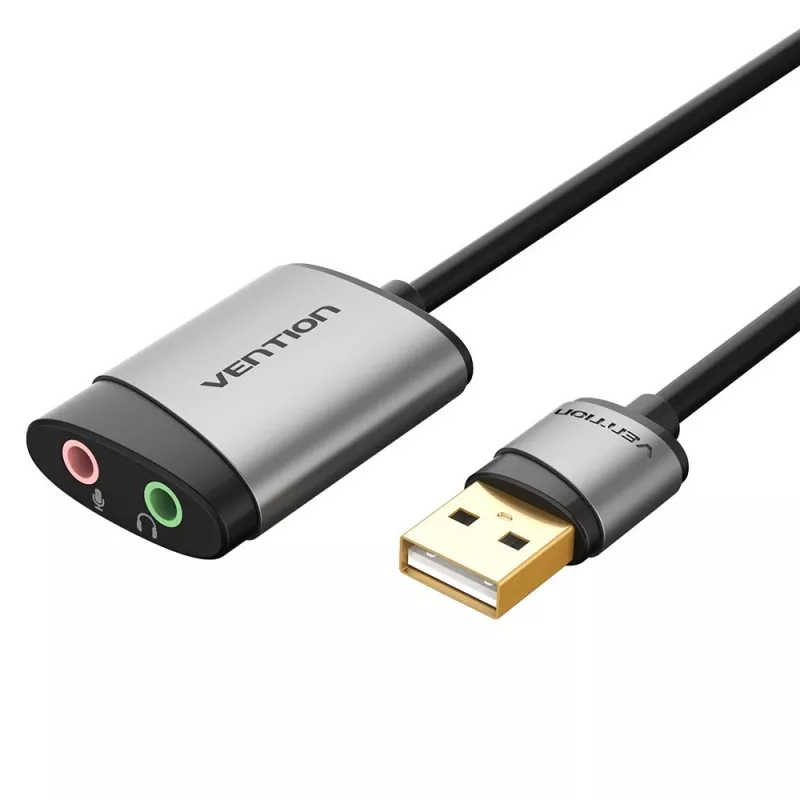 Vention USB išorinė garso plokštė 0,15 m pilka metalinė