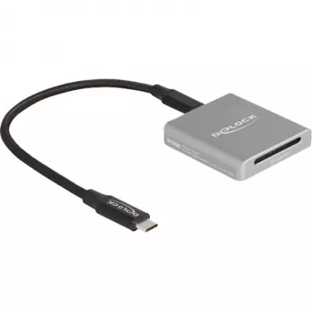 DeLOCK 91006 kortelių skaitytuvas pilkas SD USB Type-C 10000 Mbit/s