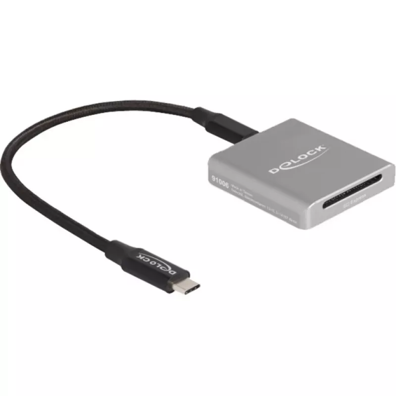 DeLOCK 91006 kortelių skaitytuvas pilkas SD USB Type-C 10000 Mbit/s