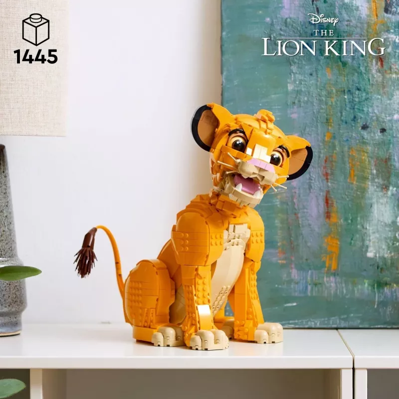 LEGO Disney Jaunasis Simba iš Liūto karaliaus kolekcinė gyvūno figūrėlė konstravimo rinkinys modelio rinkinys suaugusiems namų ar biuro dekorui nostalgiška dovanų idėja