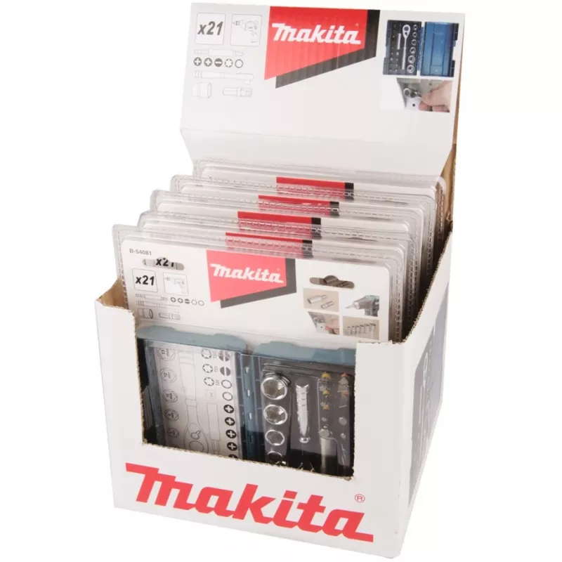 Makita atsuktuvų antgalių ir reketo rinkinys, 21 dalių (B-54081)