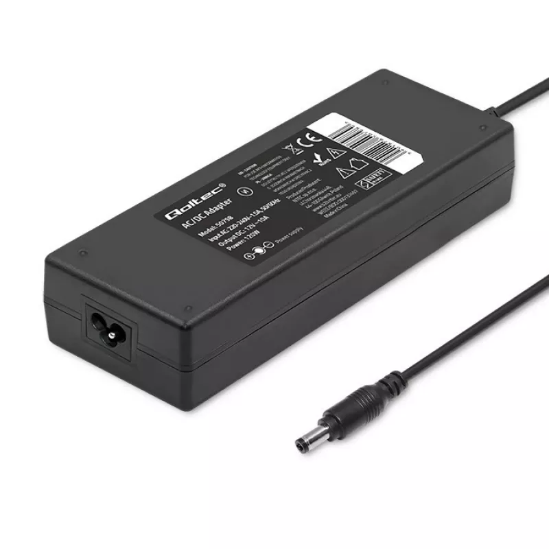 Qoltec 120W stalinis maitinimo blokas | 12V | 10A | 5.5*2.5 | + maitinimo laidas