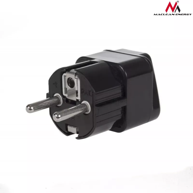 Maitinimo kištuko adapteris Maclean MCE155 NEMA 5-15P Type E FR, juodas