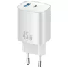 Įkroviklis T66 45W GaN CC290 USB-A + USB-C