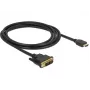 DeLOCK - Vaizdo kabelis - Vieno kanalo - HDMI / DVI - DVI-D (V) į HDMI (V) - 2 m - Triguba izoliacija - Juoda - Varžtai nykščiams