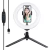 Trikojis laikiklis Puluz su 20 cm LED žiedu vlogams PKT3073B