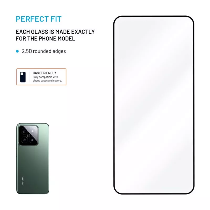 Grūdintas stiklas ekrano apsaugai FIXED, skirtas Xiaomi 15, Full Cover 2.5D – apsauga nuo krašto iki krašto