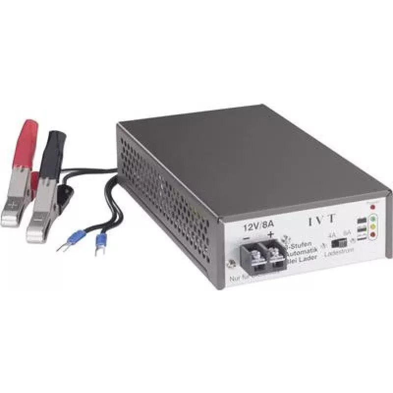 Baterijų įkroviklis IVT 3 pakopų pastovios srovės įkroviklis 12V/24V modelis 900018