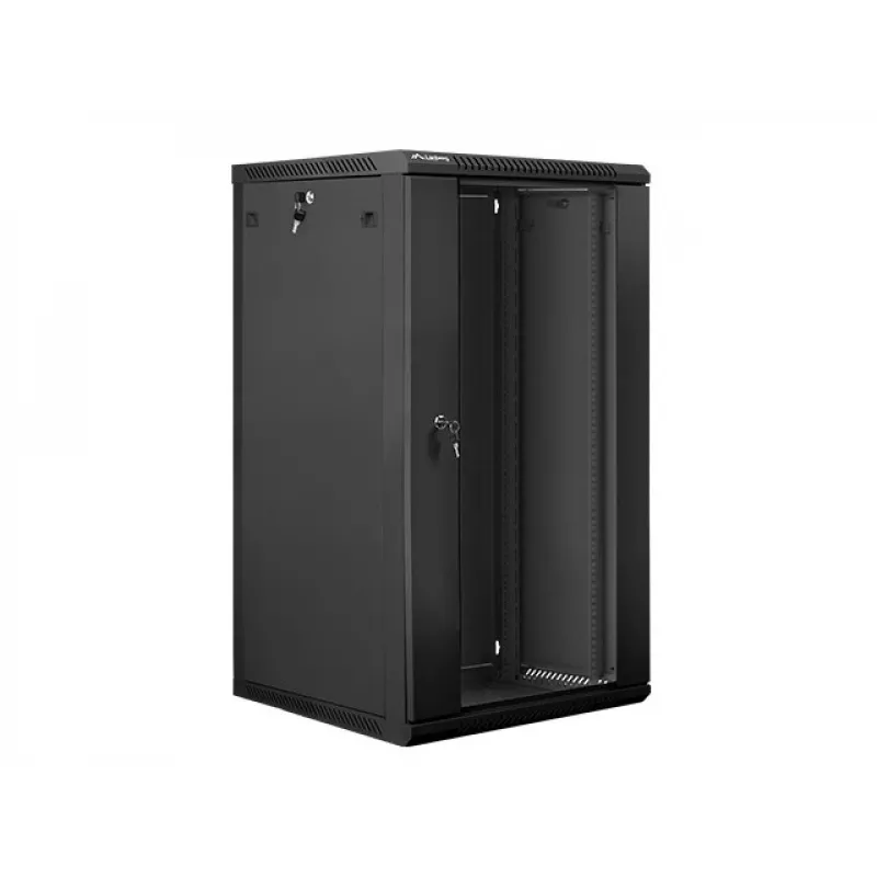 Lanberg ant sienos montuojama instaliacinė spinta 19'' 22U 600x600mm juoda (stiklinės durys)