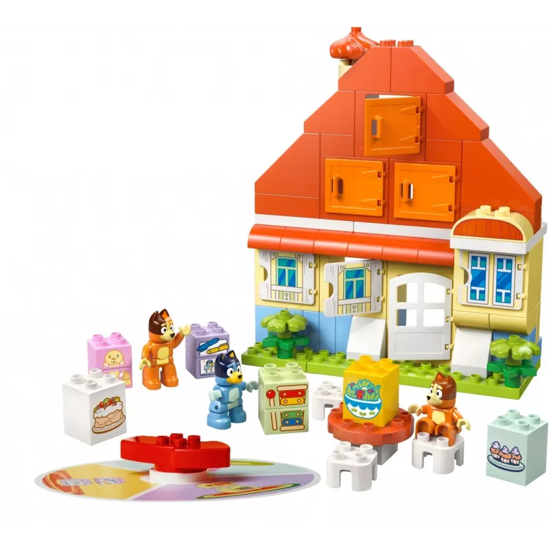 Statybinis žaislas LEGO Bluey Šeimos namas su atminties žaidimu 10459 — 83 dalys, 3 minifigūrėlės, amžius 3+