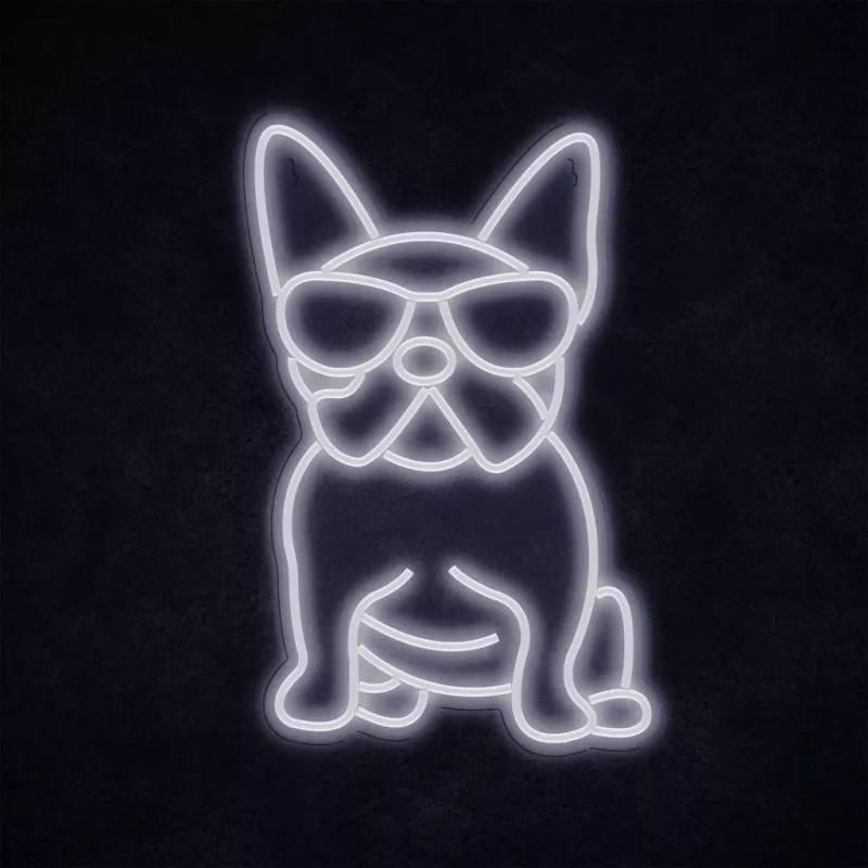 Neoninė šviesa MANTA Manta SNL66WH French Bulldog White – dekoratyvinis LED neoninis ženklas, prancūzų buldogo formos