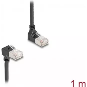 DELOCK tinklo kabelis RJ45 Cat.6A 1 m juodas