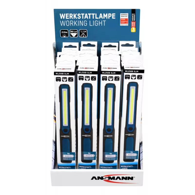 Rankinis žibintuvėlis Ansmann WL250B Juoda Mėlyna COB LED 3W 215lm