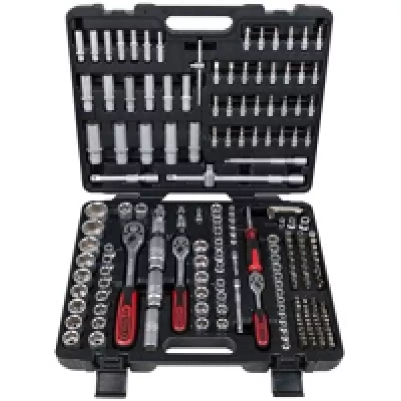 KS Tools 1/4 +3/8 +1/2 lizdinių raktų rinkinys 195 dalių 917.0795