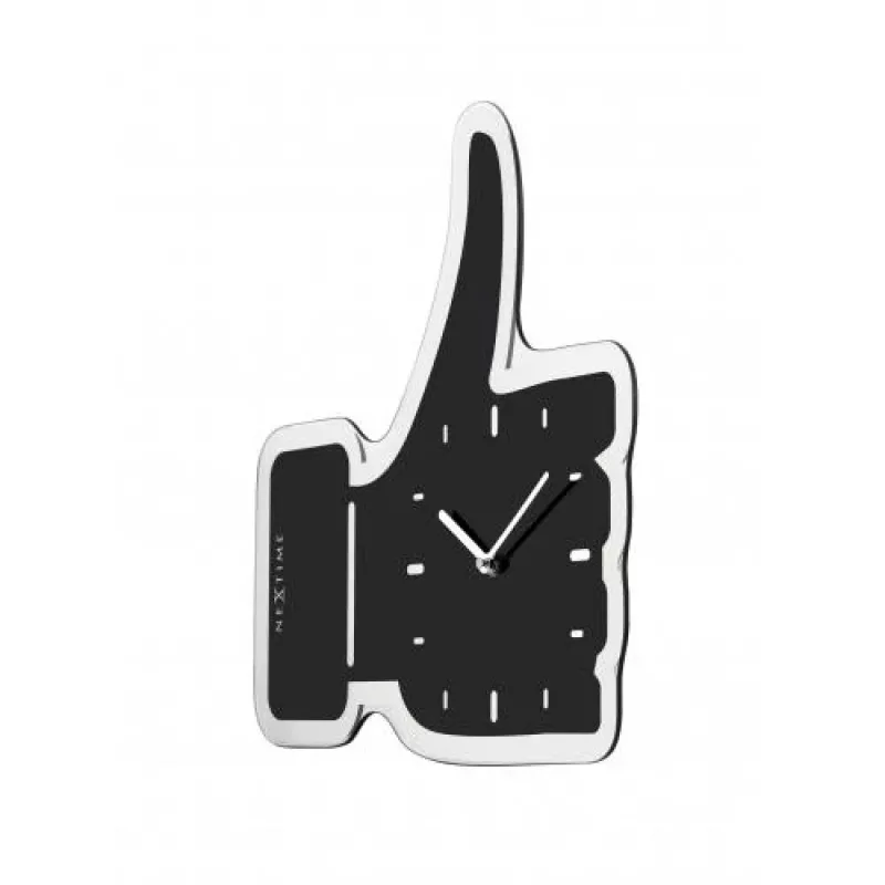NeXtime klok 3072zw Thumbs up, 40,5x41 cm, sieninis, juoda/sidabrinė