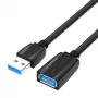 USB 3.0 ilginamasis laidas Vention VAS-A45-B300 3 m, juodas, USB-A kištukas į USB-A lizdą