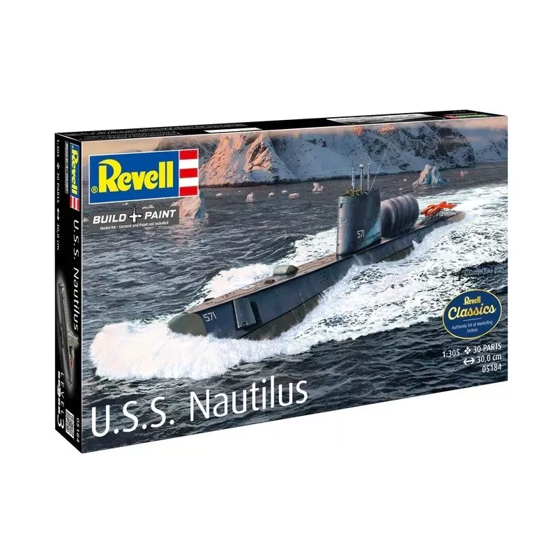 Plastikinis laivo modelis REVELL U.S.S. Nautilus masteliu 1:305, rinkinys 05184