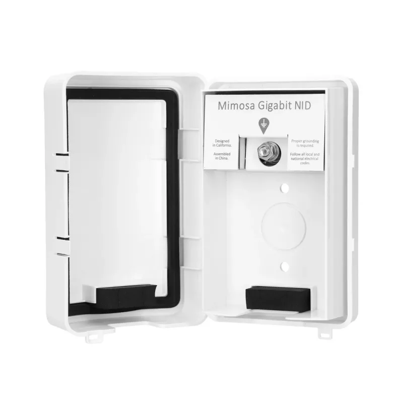 Išorinė sąsaja, žaibolaidis su įžeminimu Mimosa NID, 2x RJ-45, Gigabit, IP54