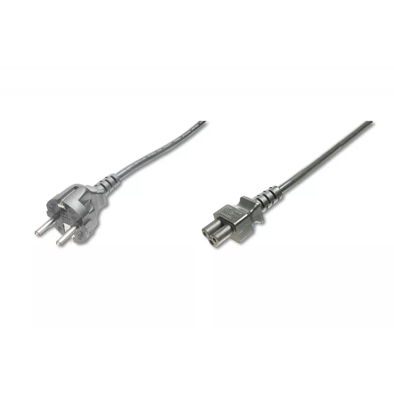 Assmann maitinimo laidas. Schuko - C5 tėvas/motina. 1,2 m. H05VV-F3G 0,75 mm². juoda (AK-440115-012-S)