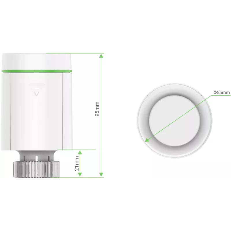 Vidinis sukamasis LED jutiklis EZVIZ T55 — baltas plastikas, AA baterija, Ø 5,5 cm, aukštis 95 mm