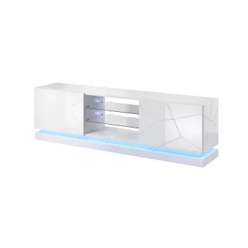 Cama TV spintelė QIU 200 MDF baltas blizgus/baltas blizgus