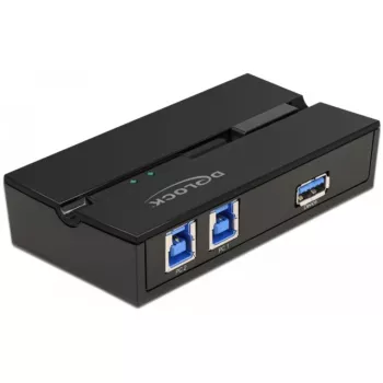 DeLOCK 11495 kompiuterio duomenų perjungiklis 5 Gbit/s Juodas Plastikinis