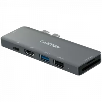 Canyon DS-5 USB 2.0 Type-C pilkas SD kortelių skaitytuvas 60 Hz