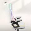 RGB baltos spalvos tinklelio žaidimų kėdė