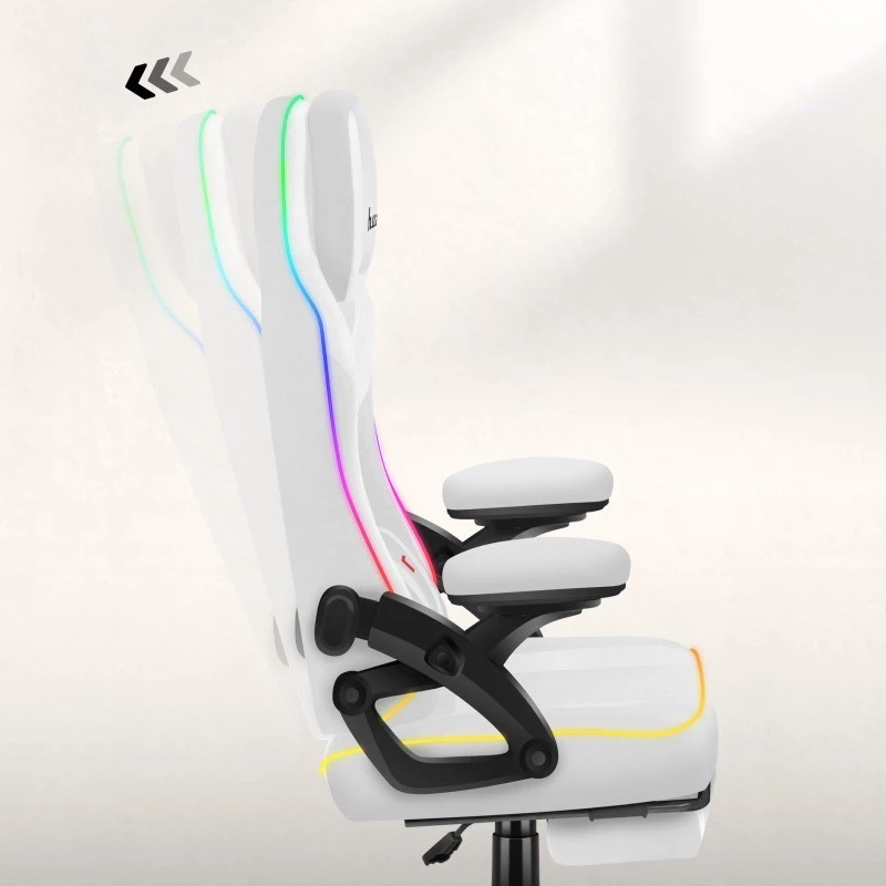 RGB baltos spalvos tinklelio žaidimų kėdė