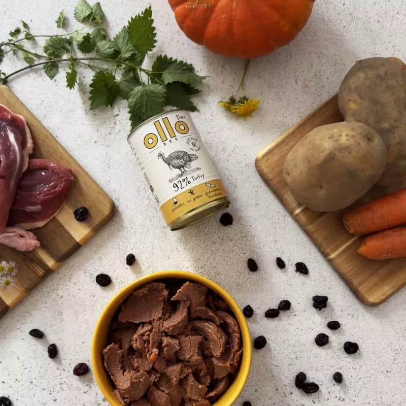 OLLO Pure Turkey – šlapias šunų maistas – 850 g