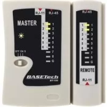 Basetech kabelių testeris BT-100 BT-100 tinkamas RJ-45, RJ-11