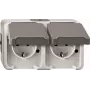 Kištukinis lizdas Merten MEG2321-8029 CEE 7/3 pilkas, IP44, 250 V, 16 A, 143×57×83 mm