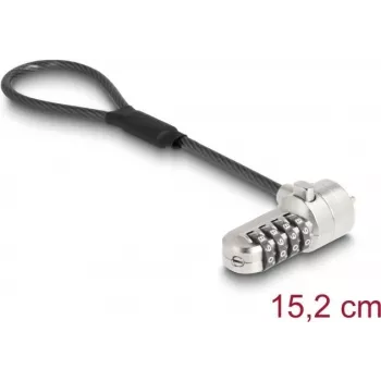 Nešiojamojo kompiuterio apsaugos kabelis Navilock 20942 — 15,2 cm kabelis, skirtas Kensington lizdui