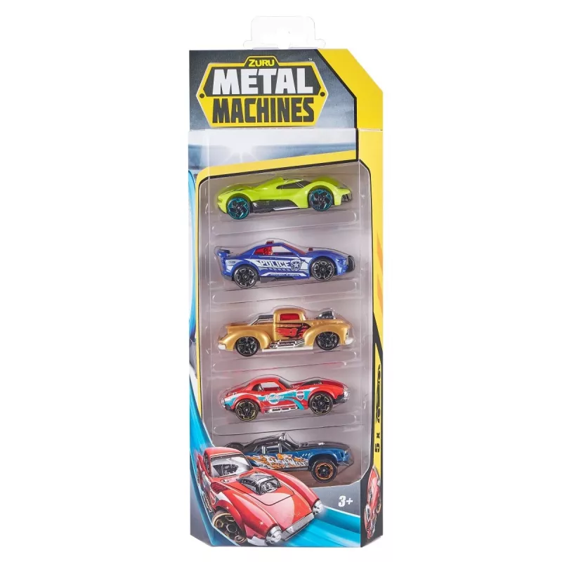 Metal Machines: 5 vnt. žaislinių automobilių rinkinys, 1:64, 1 serija - Asorti