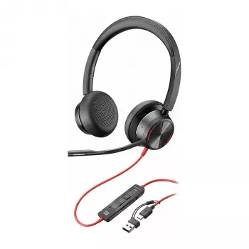 HP Poly Juodawire 8225-M USB-C stereofoninis ausinių komplektas, ANC, sertifikuotas Teams (birūs) (C92SCA6)