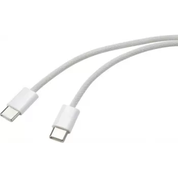 Renkforce USB laidas USB-C® kištukas, USB-C® kištukas 1,00 m baltos spalvos vytos poros RF-6056878 (RF-6056878)