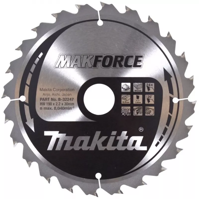 Makita MAKFORCE - diskinis pjūklo diskas - medienai - 190 mm - 24 dantys
